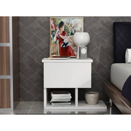 Hanah Home Yasso Mesilla de Noche Blanca